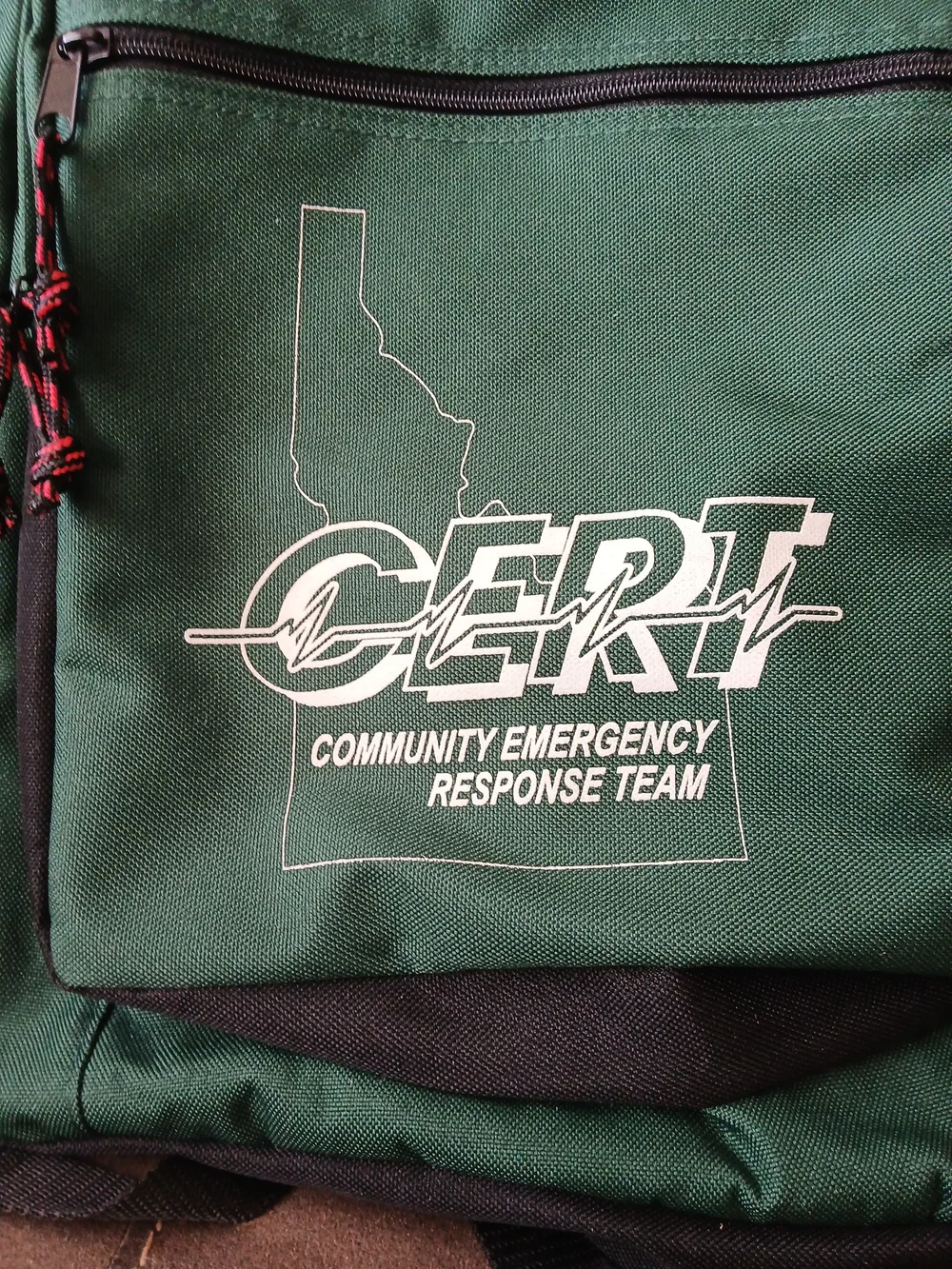 Idaho Green and Black CERT Backpack